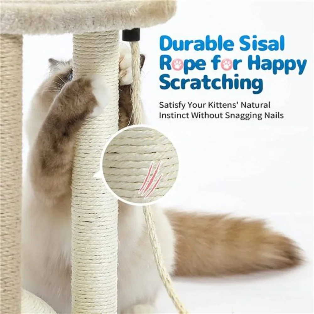 Cat Scratching Posts, Small Kitten Scratcher Toy with Dangling Ball